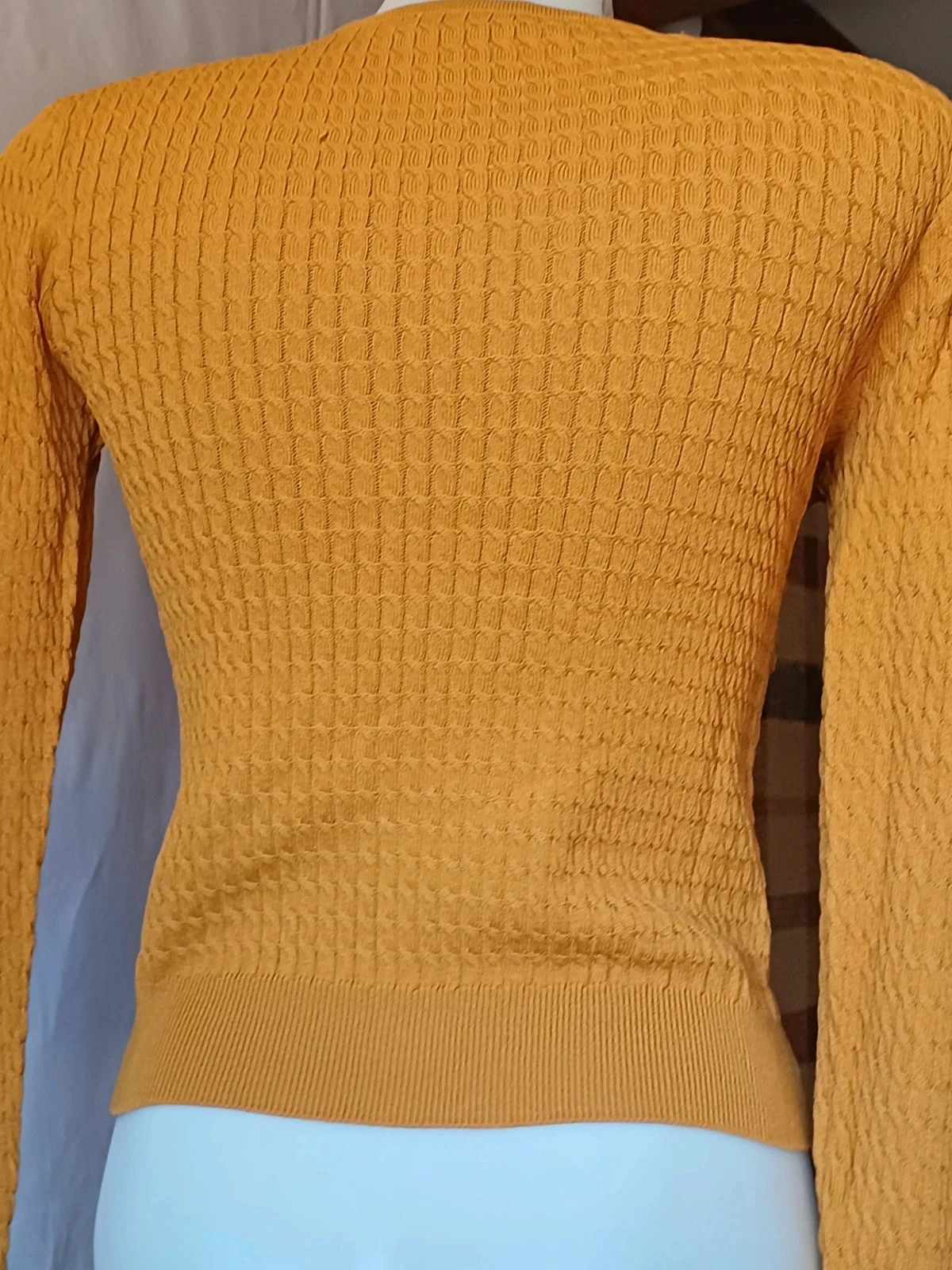 Suéter pequeno ocre mostarda Zara tamanho L – photo 13